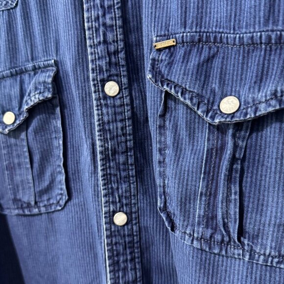 Buffalo western blue jean style button down mens size XL shirt - Picture 3 of 5